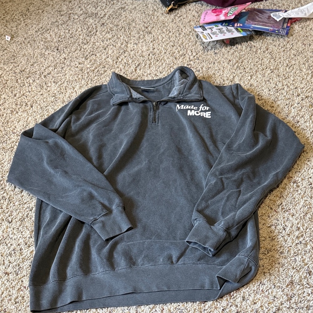 God/worship grey quarter zip, women's